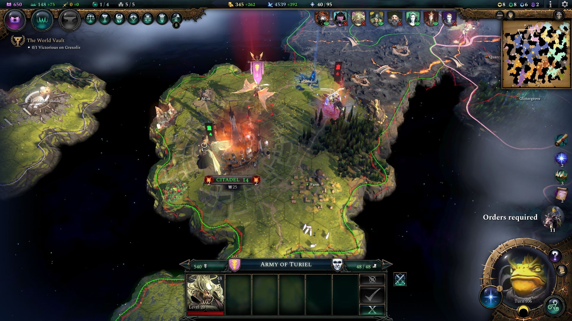 264. Turiel besieges Citadel, seemingly alone Turn 106.png